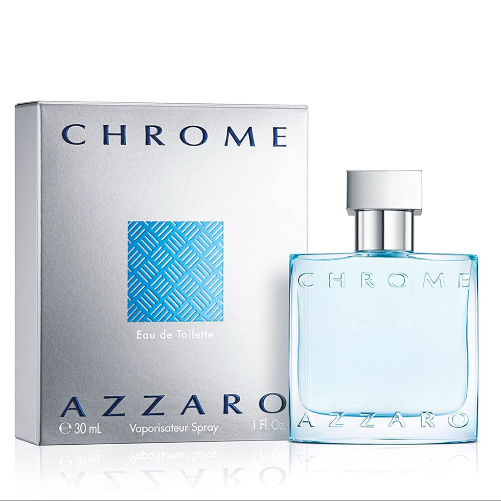 Azzaro Chrome Eau de Toilette - Fresh Aquatic Mens Cologne - Citrus, Woody, Musky Fragrance
