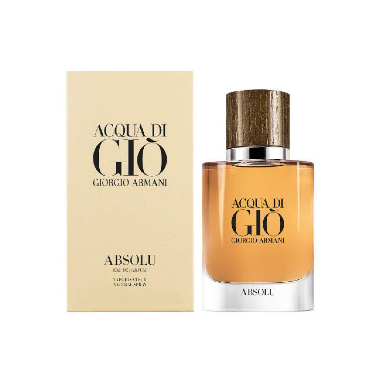 Acqua di Giò Absolu perfume bottle and packaging on a white background